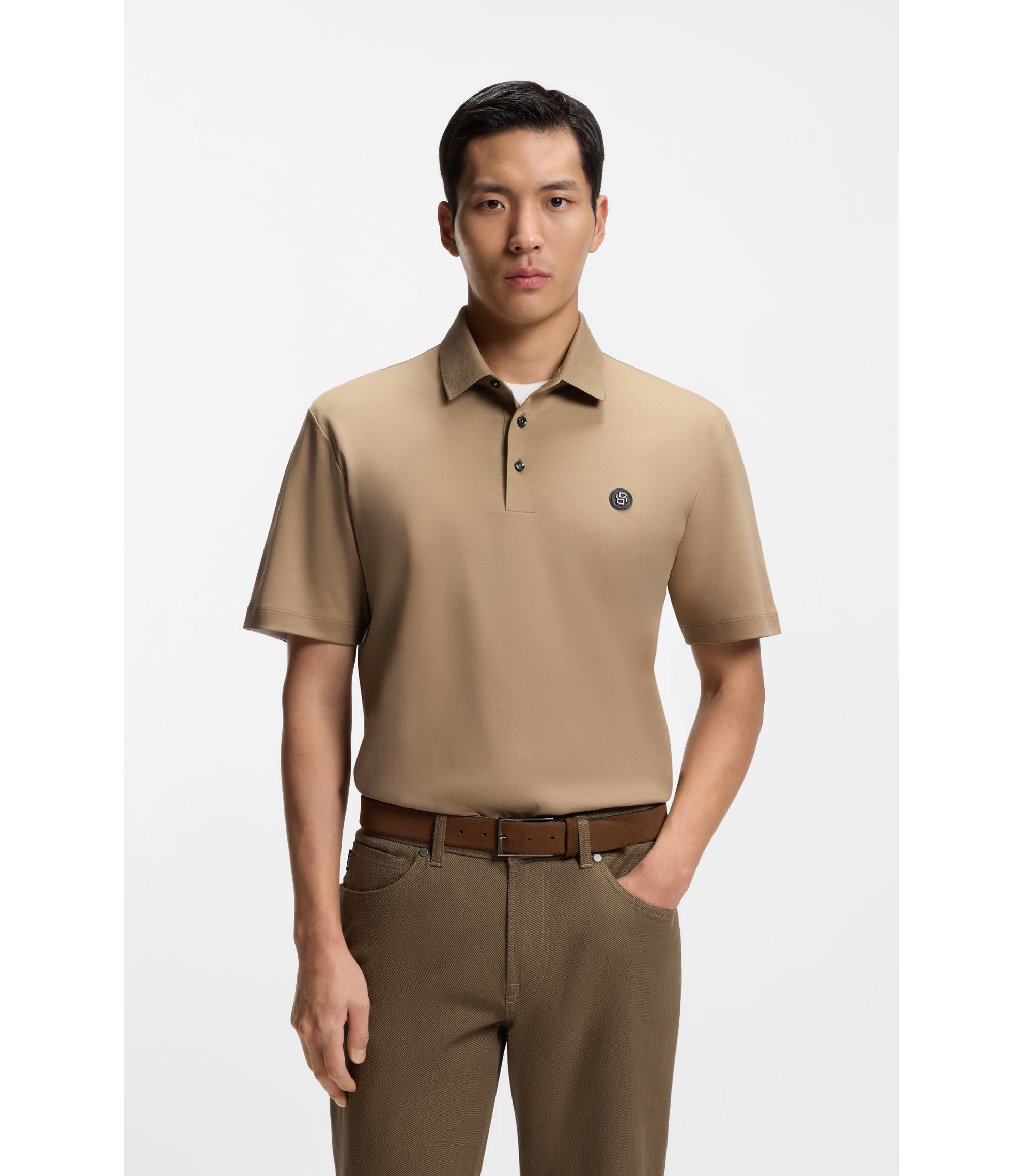 Poloshirt aus merzerisierter Baumwolle mit Double-B-Monogramm