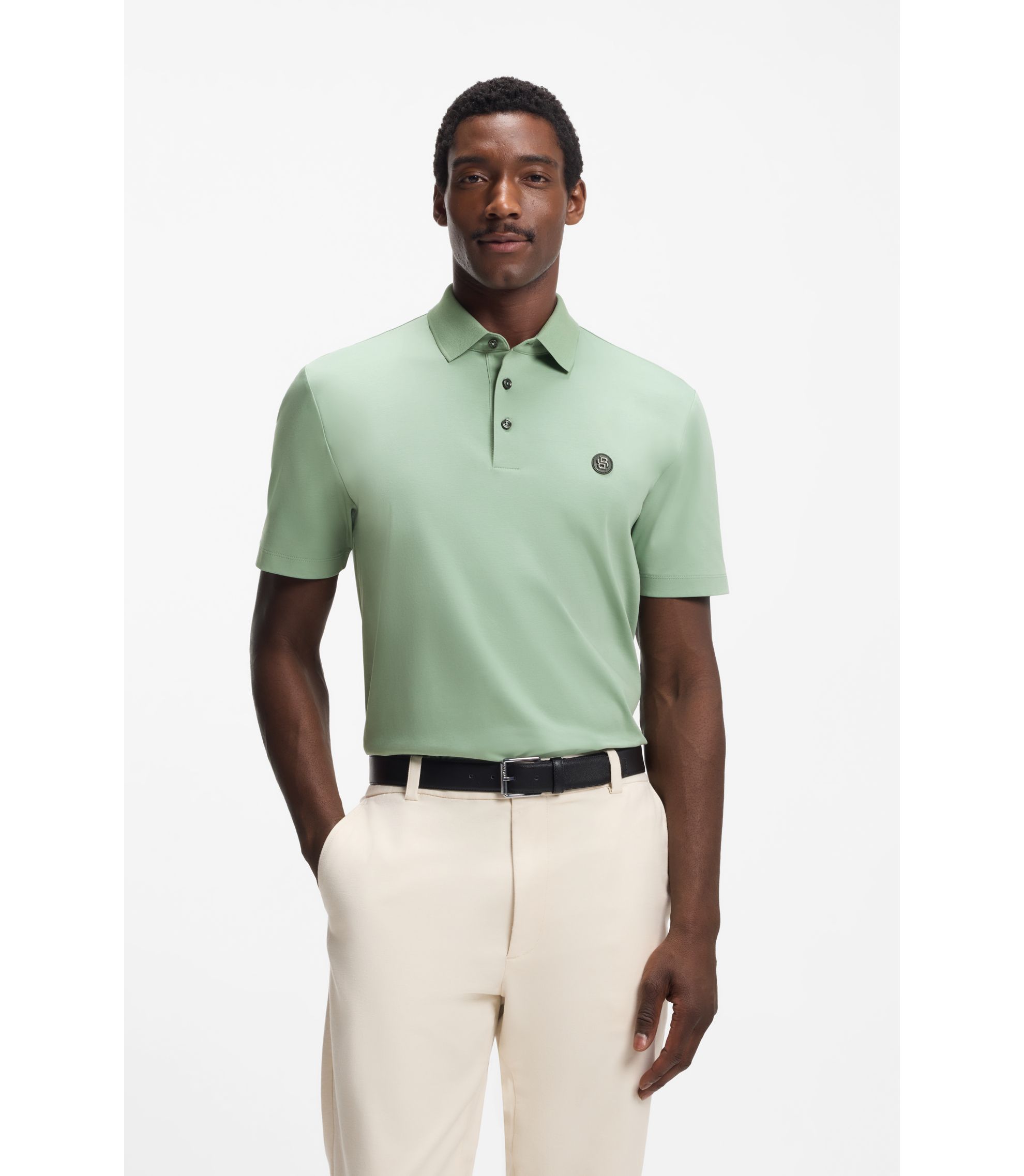 Poloshirt aus merzerisierter Baumwolle mit Double-B-Monogramm