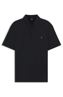 Mercerised-cotton polo shirt with Double B monogram