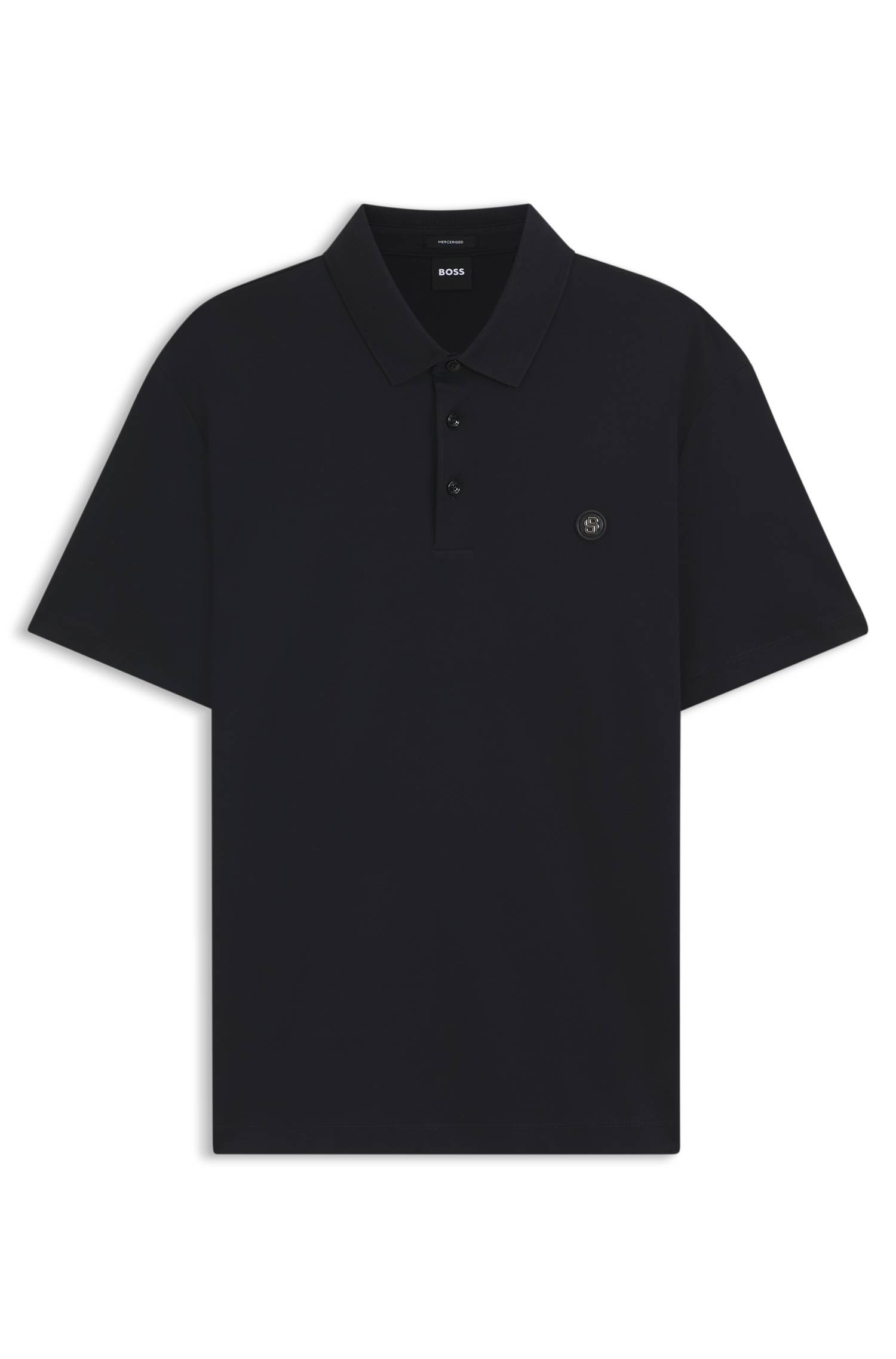 Boss Polo shirt in mercerised cotton with Double B monogram pikéer herr – bild 4