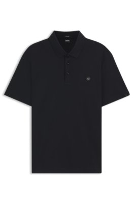 Hugo Uomo Nero Cotton Polo Shirt - Immagine 3