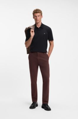 Poloshirt aus merzerisierter Baumwolle mit Double-B-Monogramm, Dunkelblau