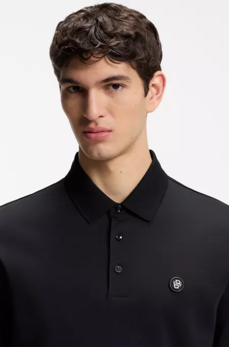 Mercerised-cotton polo shirt with Double B monogram