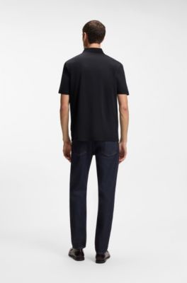 Poloshirt aus merzerisierter Baumwolle mit Double-B-Monogramm, Dunkelblau