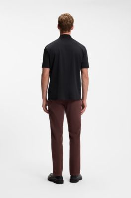 Poloshirt aus merzerisierter Baumwolle mit Double-B-Monogramm, Dunkelblau