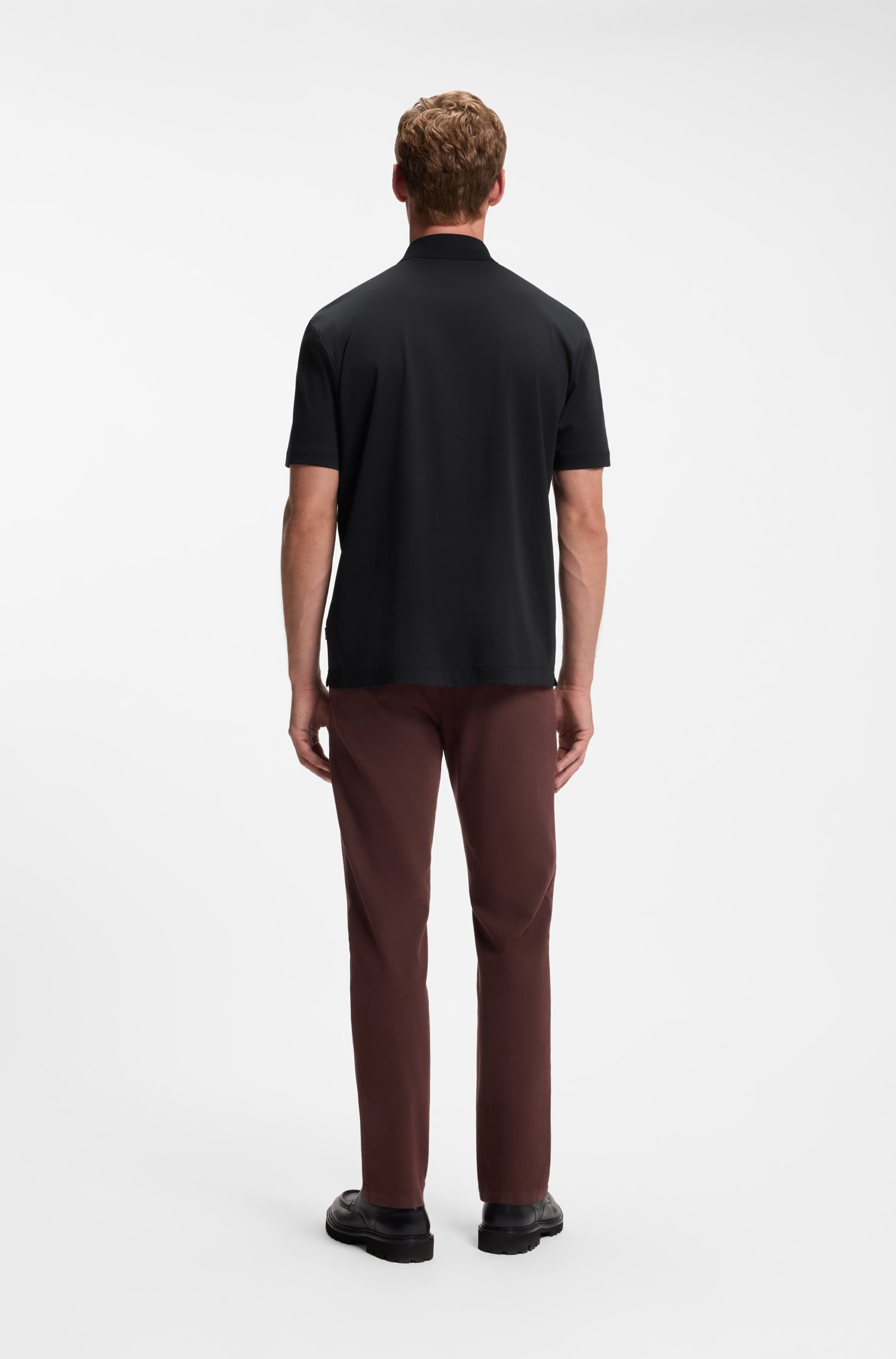 Boss Polo shirt in mercerised cotton with Double B monogram pikéer herr – bild 3