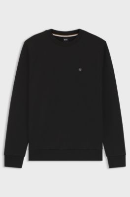 Cotton-blend sweatshirt with Double B monogram, Black