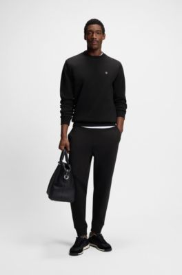 Cotton-blend sweatshirt with Double B monogram, Black