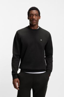 Cotton-blend sweatshirt with Double B monogram, Black