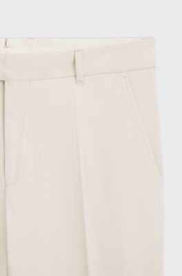 Tapered-fit trousers in washable stretch fabric, Natural
