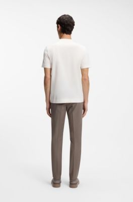 BOSS x ASTON MARTIN mercerised-cotton T-shirt with wing detail, Natural