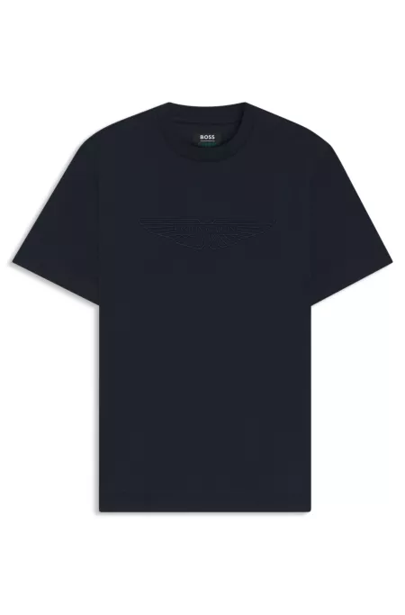 BOSS x ASTON MARTIN mercerised-cotton T-shirt with wing detail