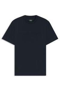 BOSS x ASTON MARTIN mercerised-cotton T-shirt with wing detail, Dark Blue
