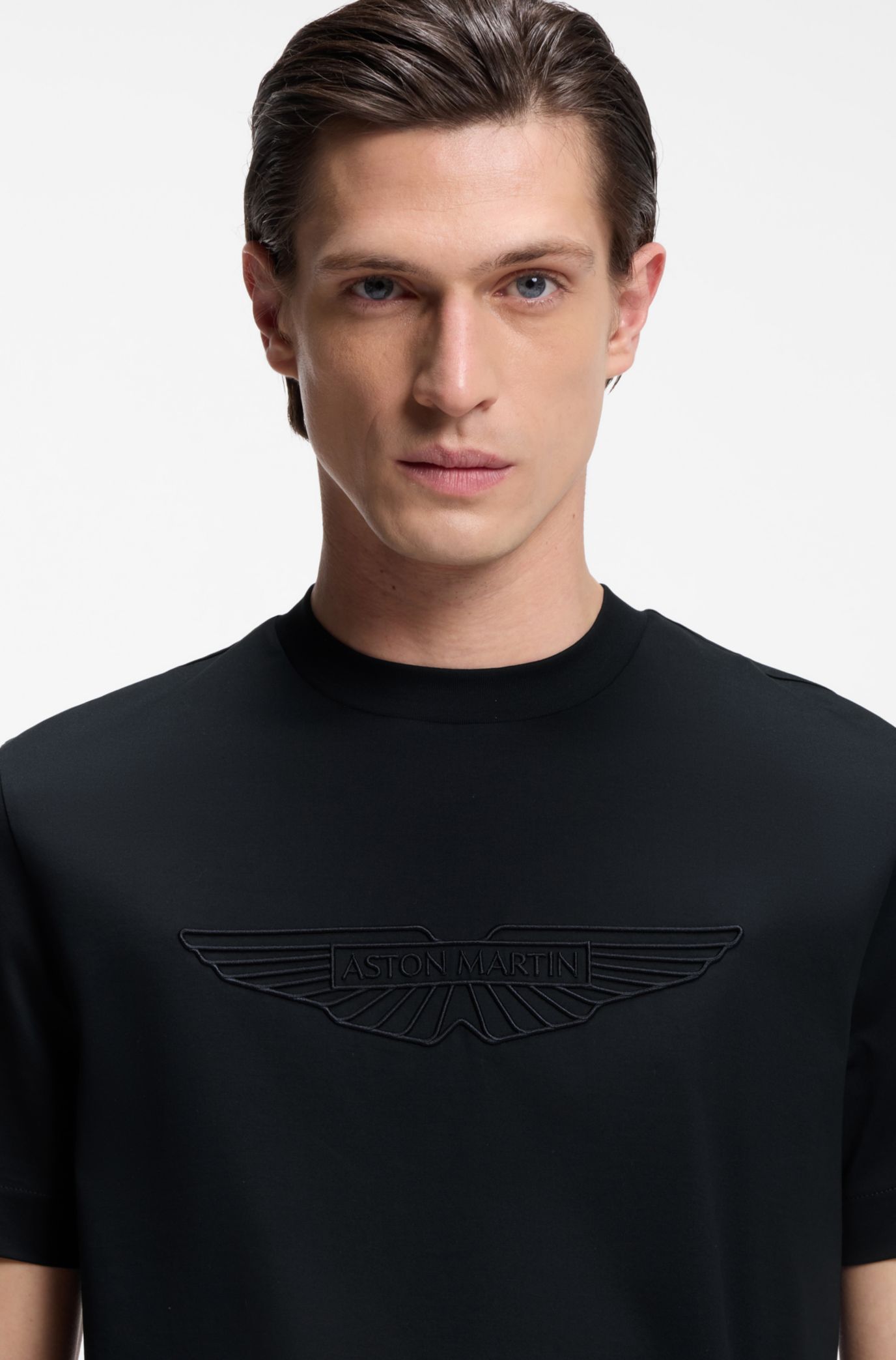 BOSS - BOSS x ASTON MARTIN mercerised-cotton T-shirt with wing