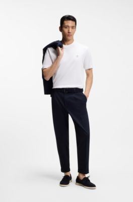 T-shirt en coton merceris&eacute; avec monogramme Double&nbsp;B, Blanc