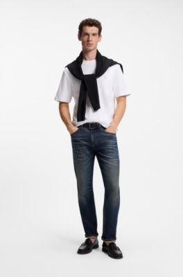 Cotton T-shirt with Double-B-monogram badge, White