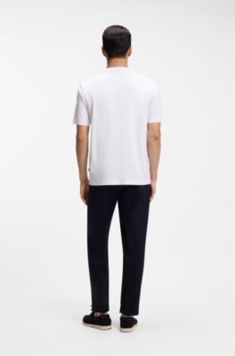 T-shirt en coton merceris&eacute; avec monogramme Double&nbsp;B, Blanc