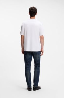 Cotton T-shirt with Double-B-monogram badge, White