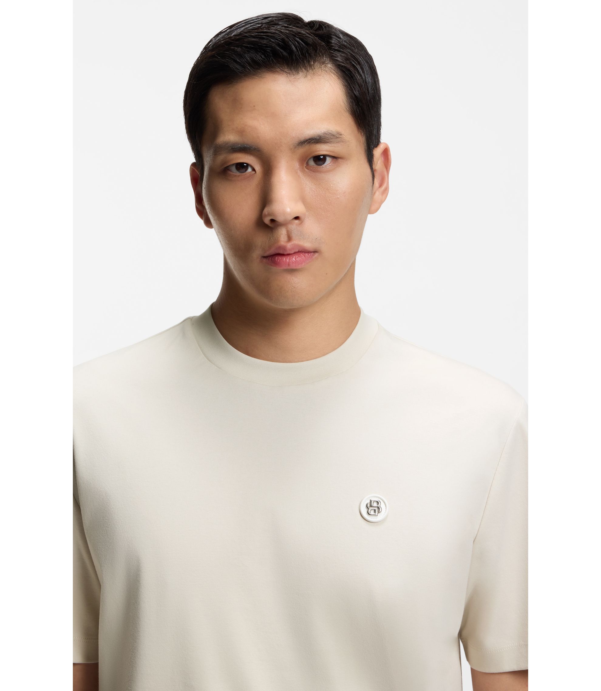 BOSS - シルケットコットン Tシャツ Double Bモノグラム - ナチュラル