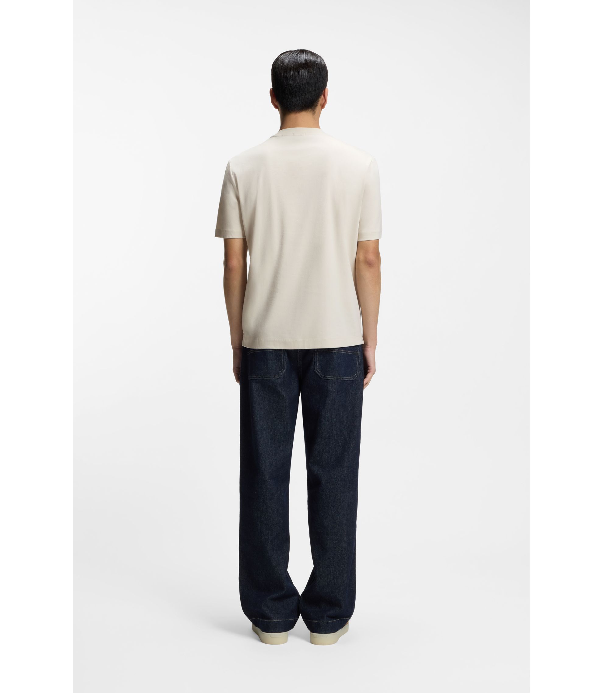 BOSS - シルケットコットン Tシャツ Double Bモノグラム - ナチュラル