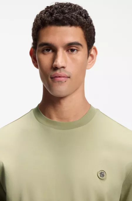 Mercerised-cotton T-shirt with Double B monogram