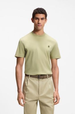 Cotton T-shirt with Double-B-monogram badge, Light Green