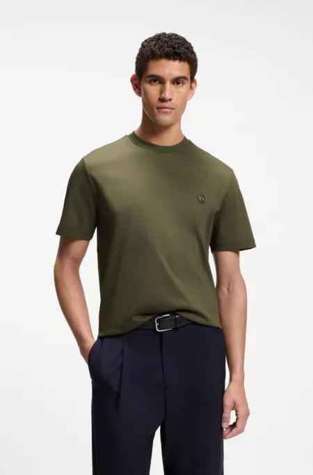 Mercerised-cotton T-shirt with Double B monogram