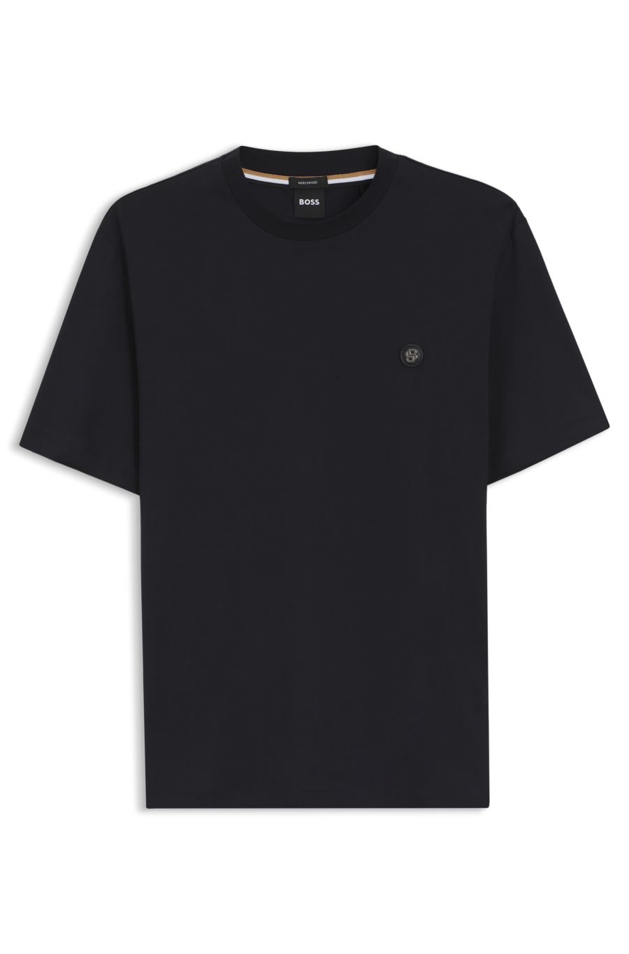 BOSS Monogram Mercerised Tee — Dark Blue