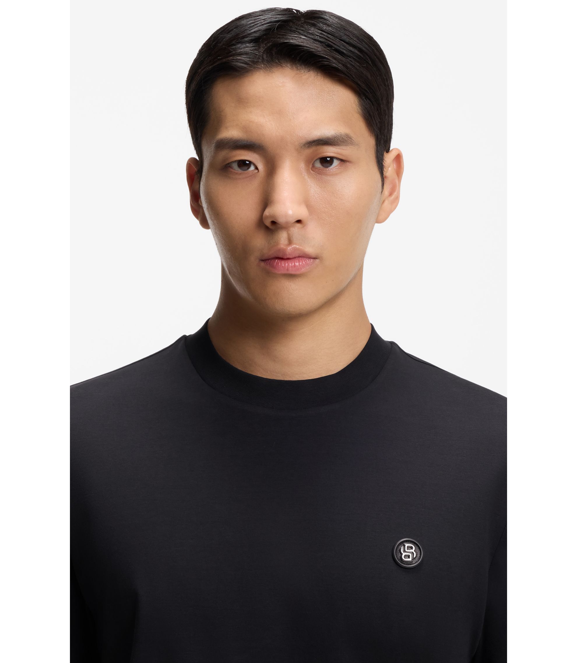 BOSS - シルケットコットン Tシャツ Double Bモノグラム - ダークブルー
