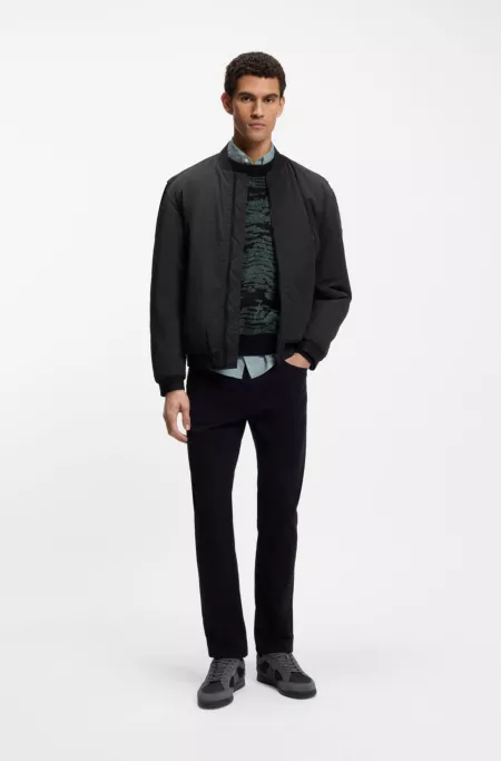 Water-repellent bomber jacket in soft-touch fabric