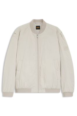 Water-repellent bomber jacket in soft-touch fabric, Light Grey