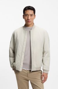 Wasserabweisende Bomberjacke aus softem Gewebe, Hellgrau