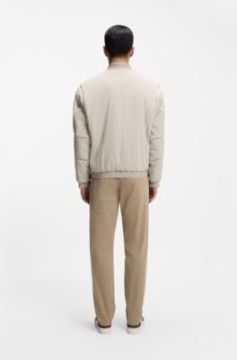 Chaqueta bomber en tejido repelente al agua de tacto suave, Gris claro