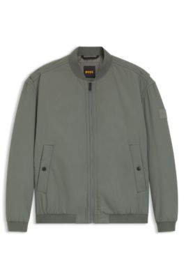 Water-repellent bomber jacket in soft-touch fabric, Grey