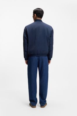 Water-repellent bomber jacket in soft-touch fabric, Dark Blue