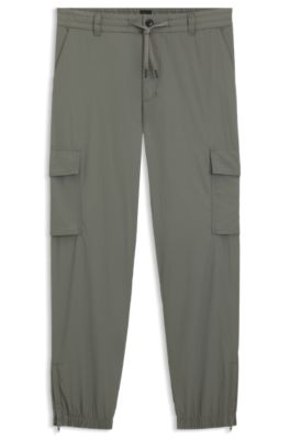 Cargo trousers in water-repellent crinkle fabric, Grey