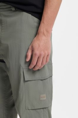 Cargo trousers in water-repellent crinkle fabric, Grey