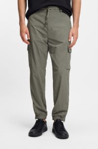 Cargo trousers in water-repellent crinkle fabric, Grey