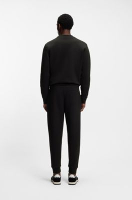 Cotton-blend tracksuit bottoms with Double B monogram badge, Black