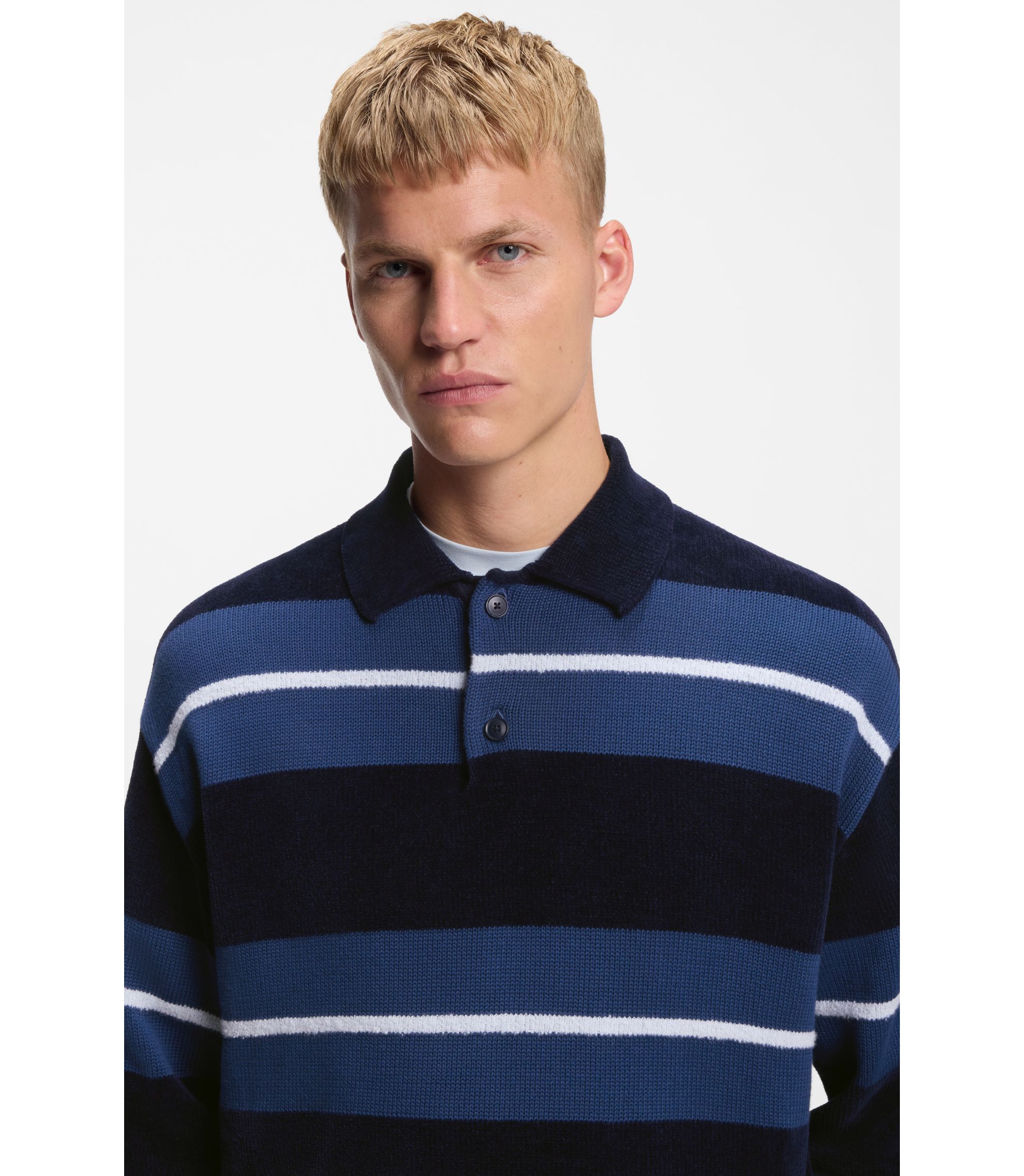 BOSS 青 ポロシャツ BOSS（HUGO BOSS） ポロシャツ Pallas コットンピケ ロゴディテール