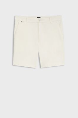Modern-fit shorts in stretch cotton, White