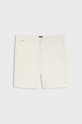 Modern-fit shorts in stretch cotton, Natural