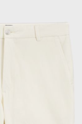 Modern-fit shorts in stretch cotton, Natural