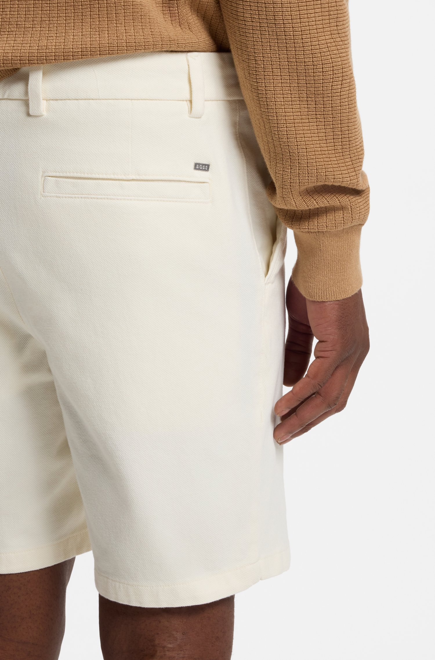 Boss Modern-fit shorts in stretch cotton herr – bild 3