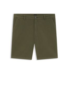 Modern-fit shorts in stretch cotton, Khaki
