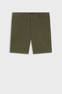 Modern-fit shorts in stretch cotton, Khaki