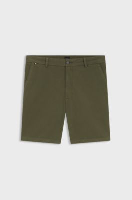 Modern-fit shorts in stretch cotton, Khaki