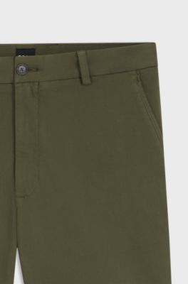 Modern-fit shorts in stretch cotton, Khaki