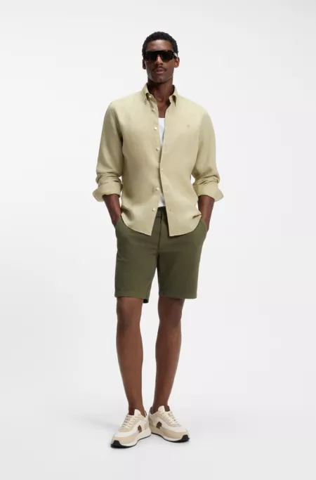 Modern-fit shorts in stretch cotton