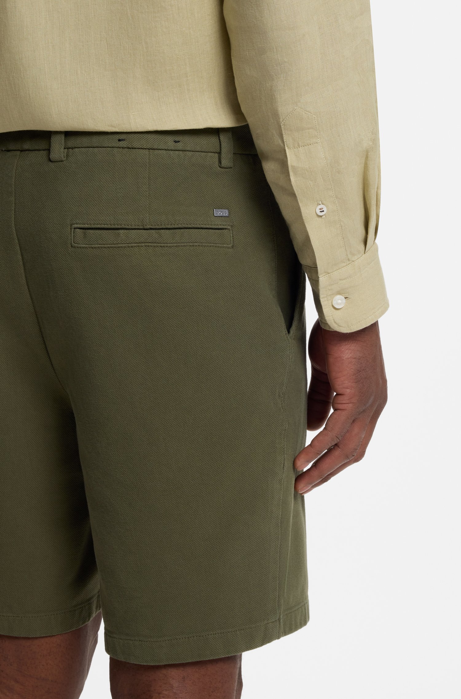 Boss Modern-fit shorts in stretch cotton herr – bild 3